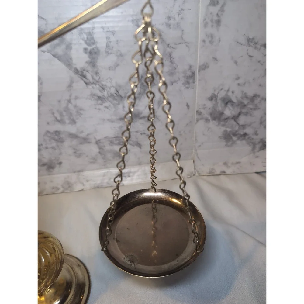 VINTAGE JAPAN GLASS MID CENTURY MODERN SCALES OF JUSTICE 13